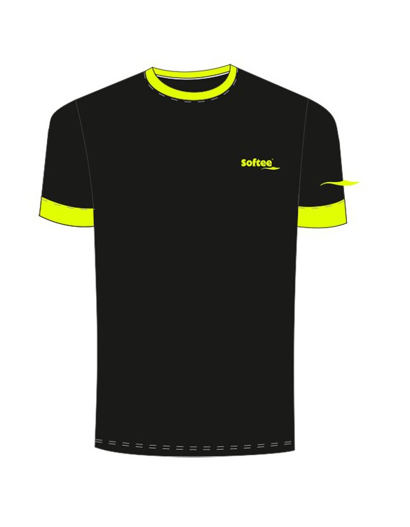 CAMISETA SOFTEE GALAXY HOMBRE COLOR NEGRO/AMARILLO FLUOR TALLA XL